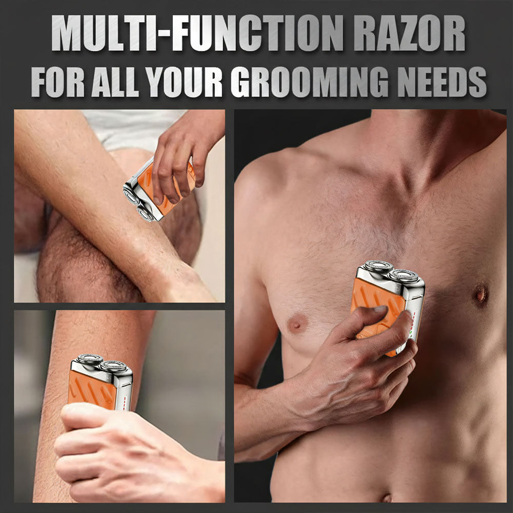 70% OFF + FREE GIFT⏰ Portable Mini Rotary Electric Shaver| 9000RPM Magnetic Dual-Head| Rechargeable IPX7 Waterproof Wet/Dry