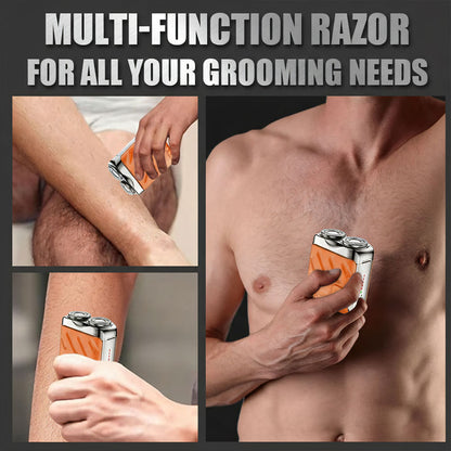 70% OFF + FREE GIFT⏰ Portable Mini Rotary Electric Shaver| 9000RPM Magnetic Dual-Head| Rechargeable IPX7 Waterproof Wet/Dry