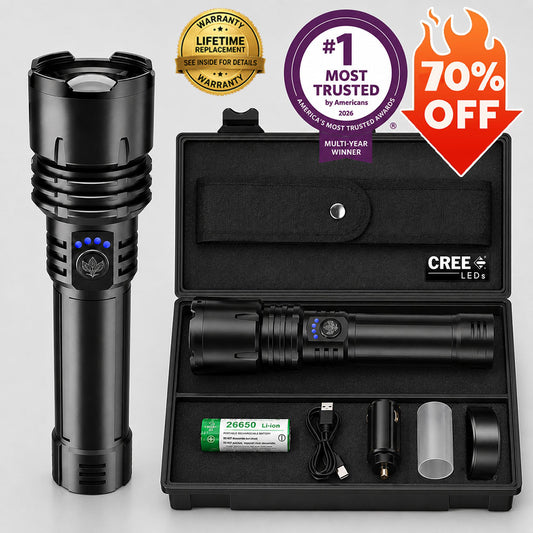 ⏰MEGA DEAL: 70% OFF + FREE GIFT🔥 NEW 2026 Super Bright LED Tactical Flashlight,️ 1M+ SOLD🥇 #1 Rated Of The Year, 80X Brightness, 50H RUN TIME,  Military-Grade CREE LED