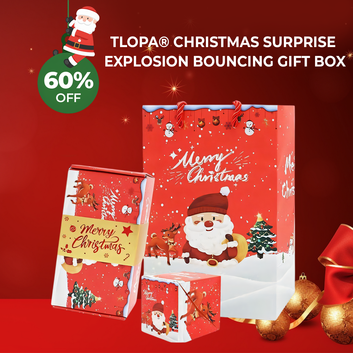TLOPA® Christmas Surprise Explosion Bouncing Gift Box 🎁
