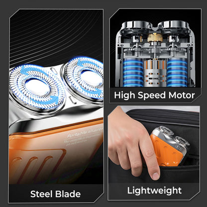 70% OFF + FREE GIFT⏰ Portable Mini Rotary Electric Shaver| 9000RPM Magnetic Dual-Head| Rechargeable IPX7 Waterproof Wet/Dry