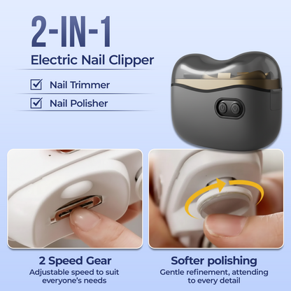 ✨ 2026 Upgraded 2-in-1 Electric Nail Clipper & Polisher for Adults and Children ✨