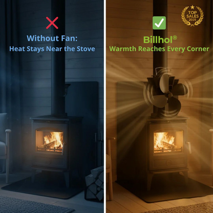 Billhol® Heat Powered Wood Stove Fan