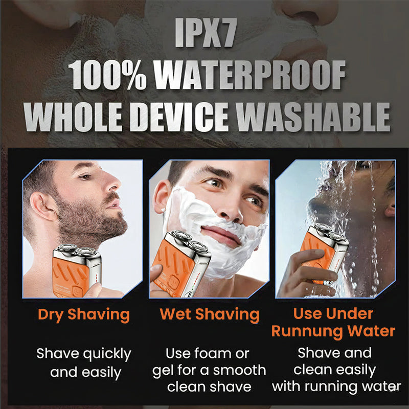 70% OFF + FREE GIFT⏰ Portable Mini Rotary Electric Shaver| 9000RPM Magnetic Dual-Head| Rechargeable IPX7 Waterproof Wet/Dry