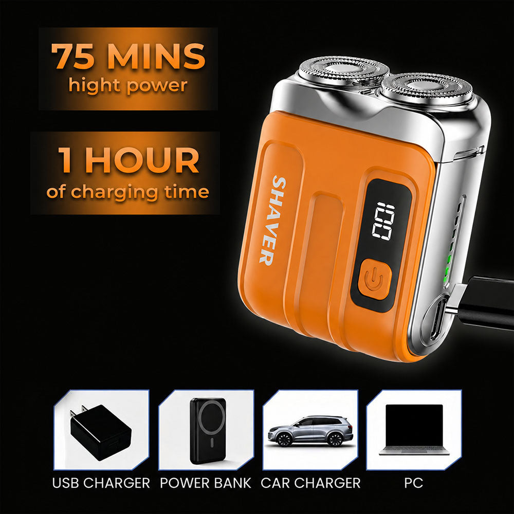 ⏰ DEAL: 70% OFF + 🎁 | 2026 Version Portable Full Body Electric Shaver | 2M+ SOLD 🏆 | 9,900RPM Motor | 15-Blade Turbo Whirl System | Smart LED Display | IPX7 Wet/Dry