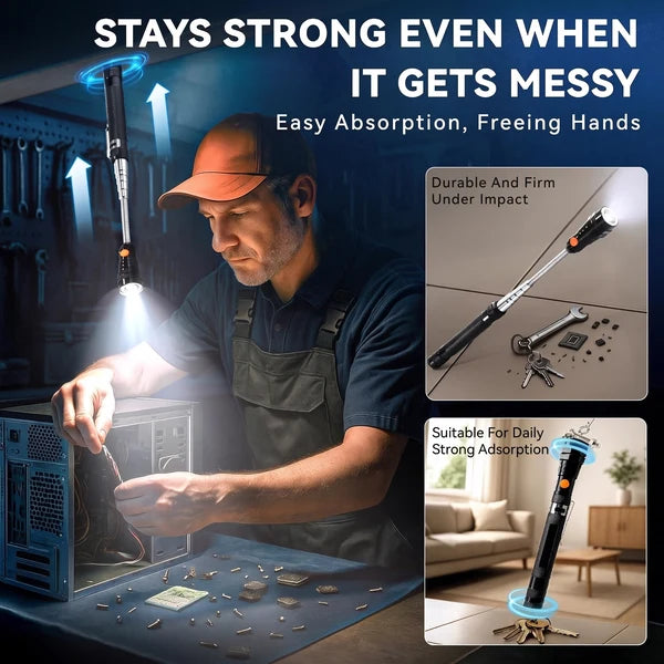 70% OFF! 🔦 Telescoping Magnetic Flashlight with Flexible LED Pickup Tool
