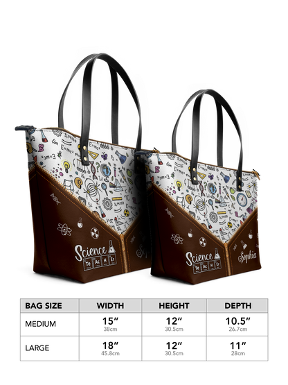 Science Teacher Chemical Elements Leather Tote Bag