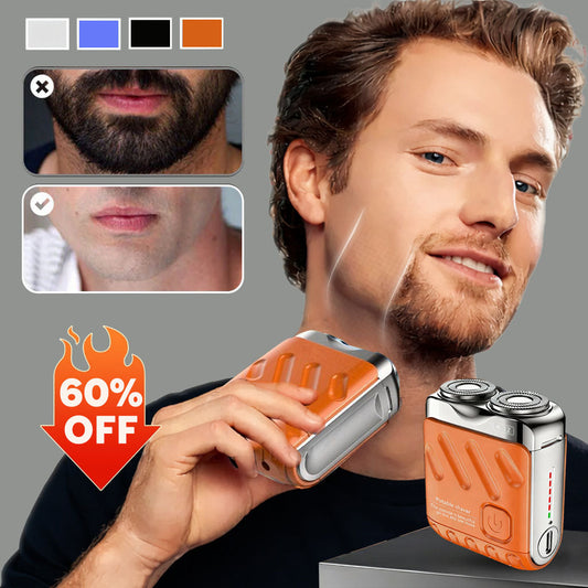 SALE 70% OFF + FREE GIFT 🔥 Portable Mini Rotary Electric Shaver, 9000RPM Magnetic Dual-Head, Rechargeable IPX7 Waterproof Wet/Dry