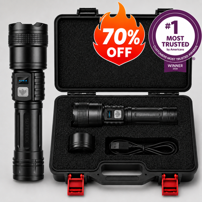 BIGGEST DEAL: 70% OFF +🎁Version 2026 Super Bright Ultimate Survival Flashlight |80X Brighter Beam |Military-Grade CREE LED|50-Hour Battery
