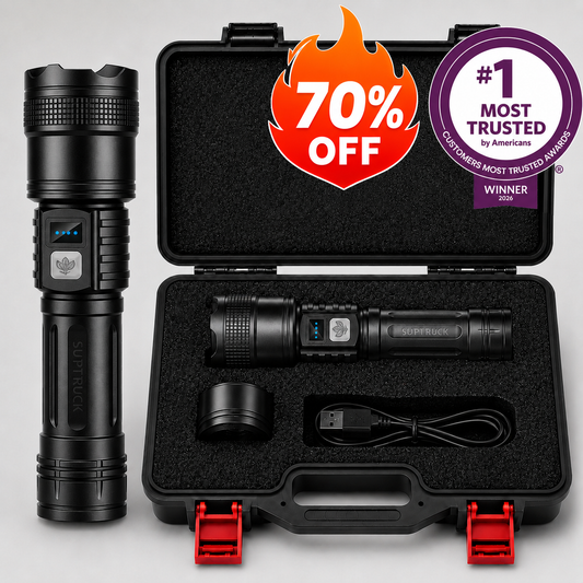 70% DE DESCONTO + BRINDE GRÁTIS ⏰Super Bright Ultimate Surrvival Flashlight🔦 Durabilidade de Grau Militar, Feixe 50X Mais Brilhante