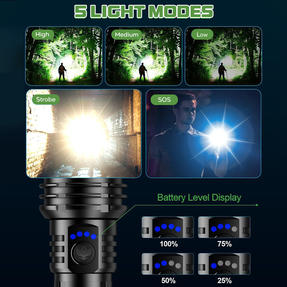 🔥60% OFF! 🔦 Super Bright UltimateLED Tactical Flashlight, Military-Grade Toughness - 80X Brightness, Cree LEDs