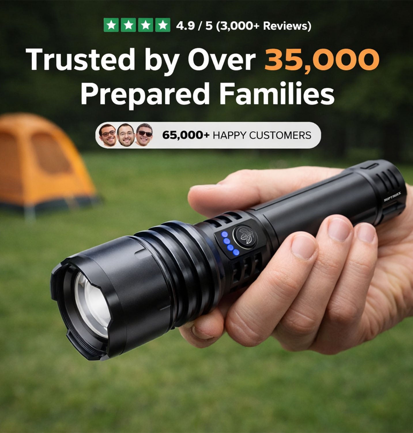 🔥60% OFF! 🔦 Super Bright UltimateLED Tactical Flashlight, Military-Grade Toughness - 80X Brightness, Cree LEDs