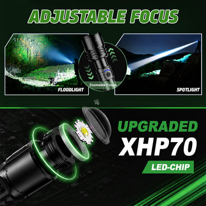🔥60% OFF! 🔦 Super Bright UltimateLED Tactical Flashlight, Military-Grade Toughness - 80X Brightness, Cree LEDs