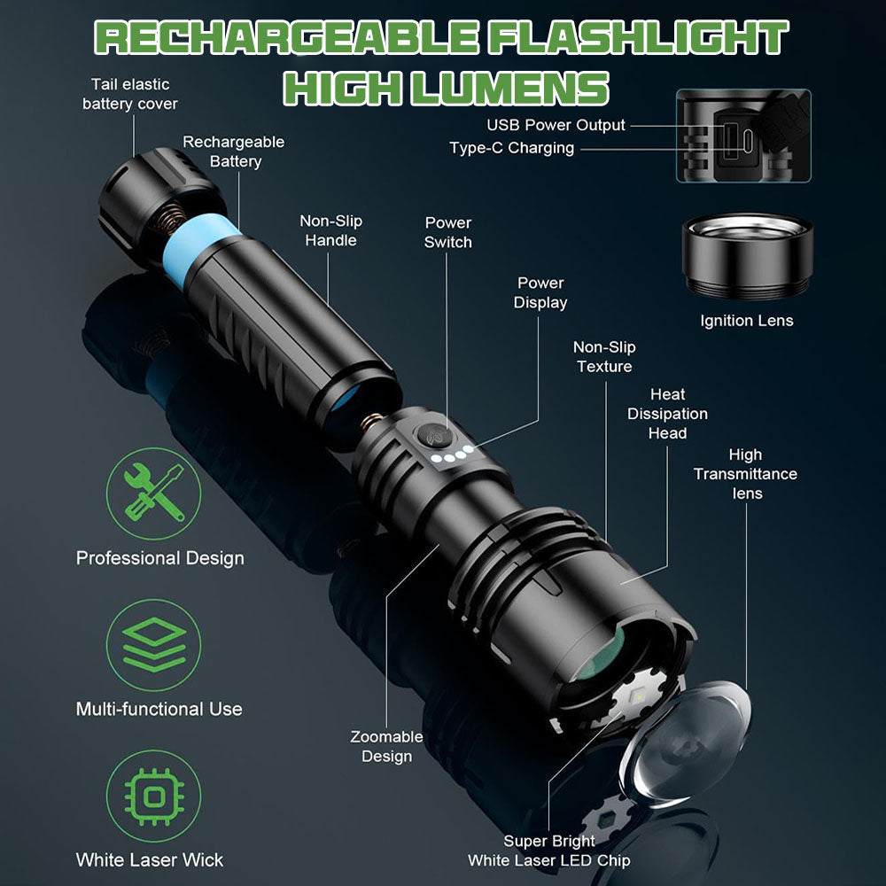 🔥60% OFF! 🔦 Super Bright UltimateLED Tactical Flashlight, Military-Grade Toughness - 80X Brightness, Cree LEDs