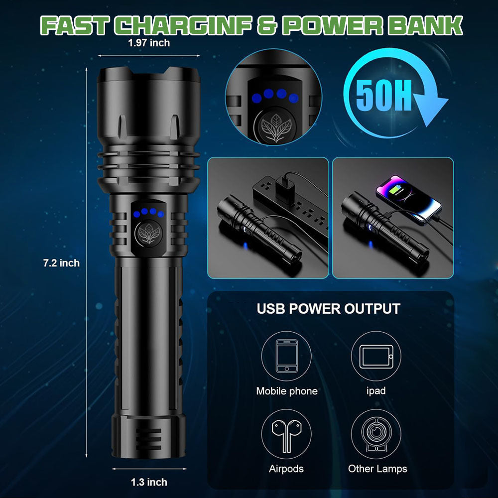 🔥60% OFF! 🔦 Super Bright UltimateLED Tactical Flashlight, Military-Grade Toughness - 80X Brightness, Cree LEDs