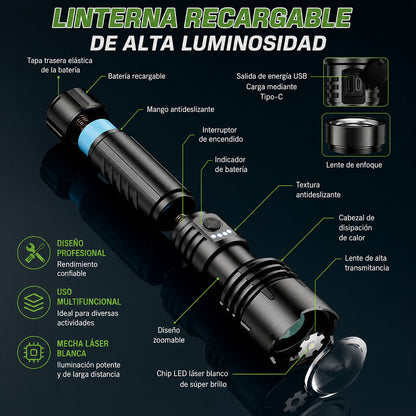 🔥60% DE DESCUENTO!!⏰ 🔦 Super Bright Ultimate Tactical Flashlight, Resistencia de Grado Militar – Diseñada para Cualquier Emergencia