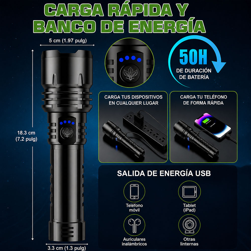 🔥60% DE DESCUENTO!!⏰ 🔦 Super Bright Ultimate Tactical Flashlight, Resistencia de Grado Militar – Diseñada para Cualquier Emergencia