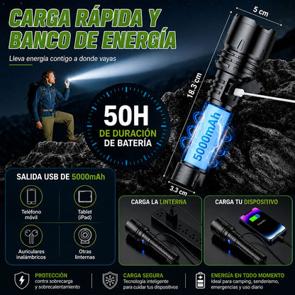 🔥60% DE DESCUENTO!!⏰ 🔦 Super Bright Ultimate Tactical Flashlight, Resistencia de Grado Militar – Diseñada para Cualquier Emergencia