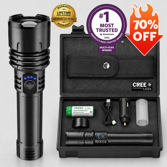 MEGA SALE: 70% OFF + GIFT 🔥NEW 2026 Super Bright Ultimate LED Tactical Flashlight, 80X Brightness, Military-Tough CREE LED Power, 50H RUN TIME - Built for Any Emergency