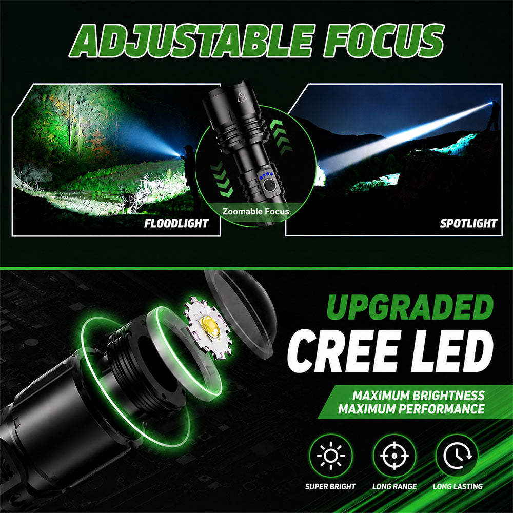 MEGA DEAL: 70% OFF + FREE GIFT🔥2026 Upgraded Super Bright Ultimate LED Tactical Flashlight, 80X Brightness, CREE LED Power, 50H Battery & Military-Tough Build