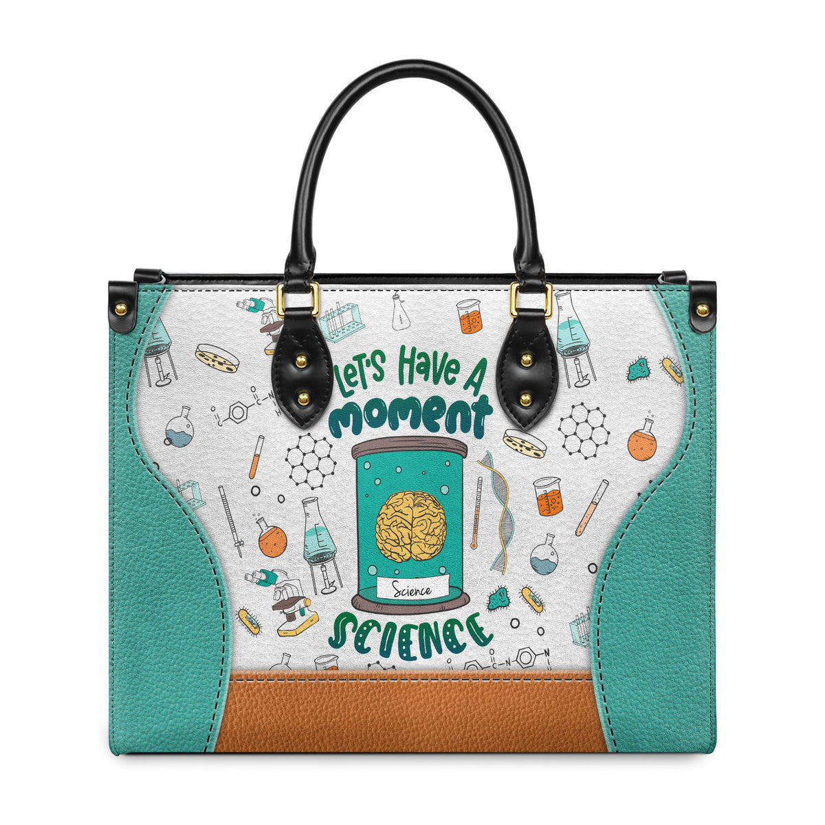 Science Brain Lets Have A Moment Of Science TTLZ2903004A Leather Bag -  TeachaBags